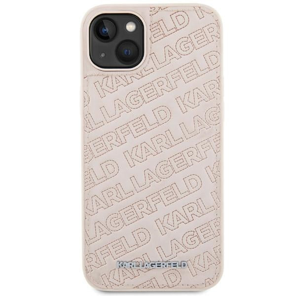 Futrola za Apple iPhone 15, Karl Lagerfeld, Diagonal Quilted K Pattern, Roze