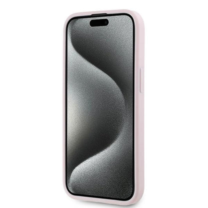 Futrola za Apple iPhone 15, Karl Lagerfeld, Diagonal Quilted Script, Roze