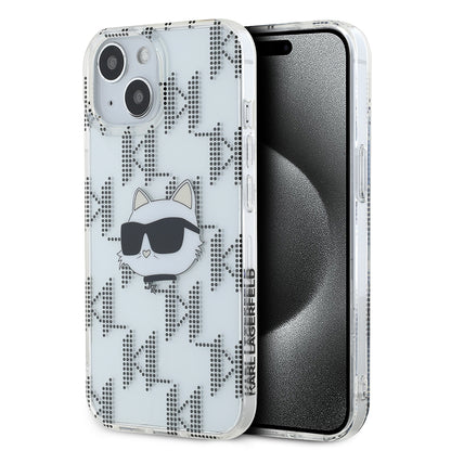 Futrola za Apple iPhone 15, Karl Lagerfeld, IML Electroplated Choupette Head, Transparentna