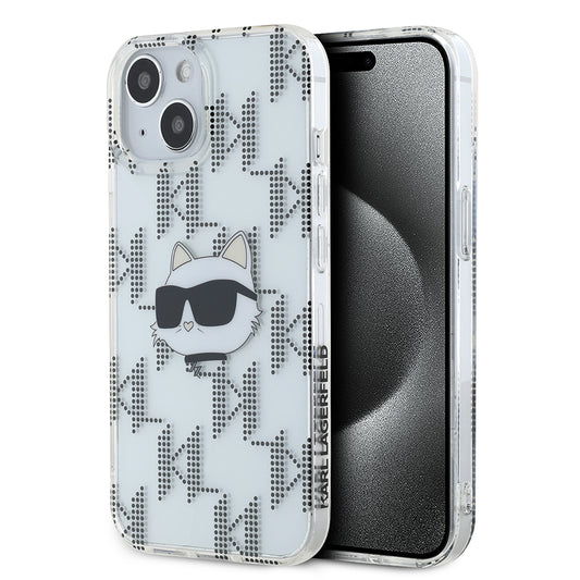 Futrola za Apple iPhone 15, Karl Lagerfeld, IML Electroplated Choupette Head, Transparentna