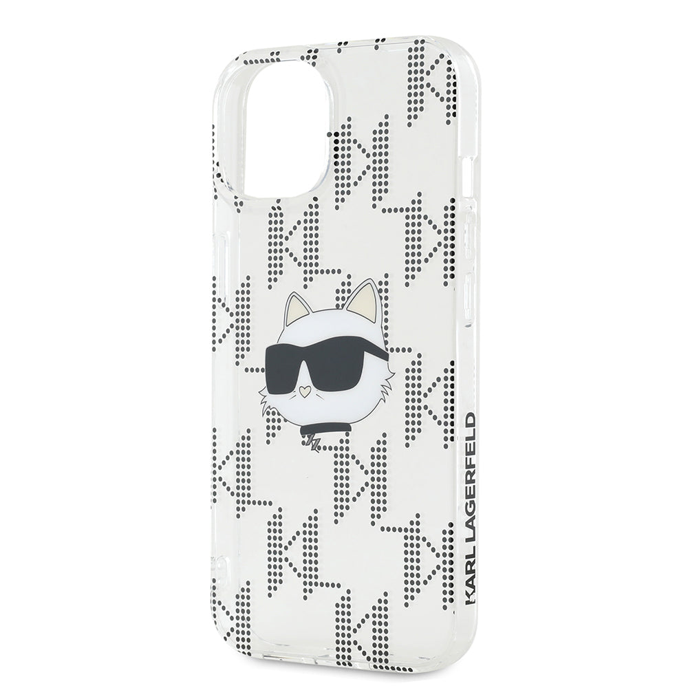 Futrola za Apple iPhone 15, Karl Lagerfeld, IML Electroplated Choupette Head, Transparentna