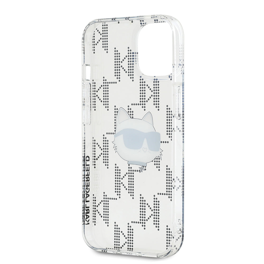 Futrola za Apple iPhone 15, Karl Lagerfeld, IML Electroplated Choupette Head, Transparentna
