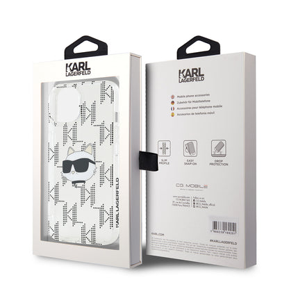 Futrola za Apple iPhone 15, Karl Lagerfeld, IML Electroplated Choupette Head, Transparentna