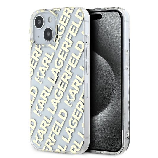 Futrola za Apple iPhone 15, Karl Lagerfeld, IML Luxury Gold Fullover Logo, Zlatna