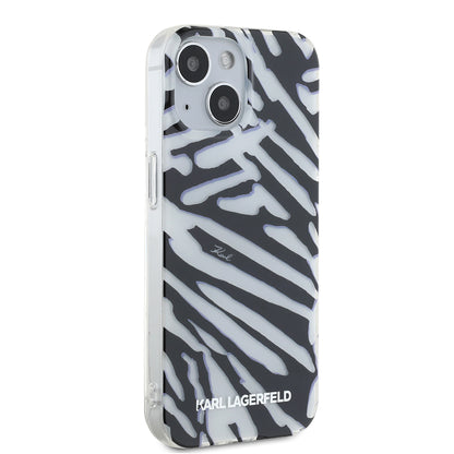 Futrola za Apple iPhone 15, Karl Lagerfeld, IML Luxury Zebra Pattern with Strap, Crna