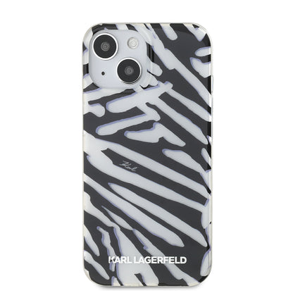 Futrola za Apple iPhone 15, Karl Lagerfeld, IML Luxury Zebra Pattern with Strap, Crna