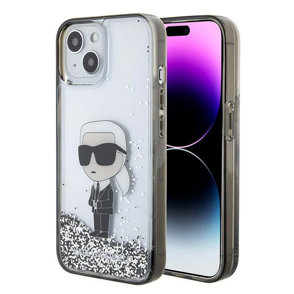 Futrola za Apple iPhone 15, Karl Lagerfeld, Liquid Glitter Ikonik Karl, Providna