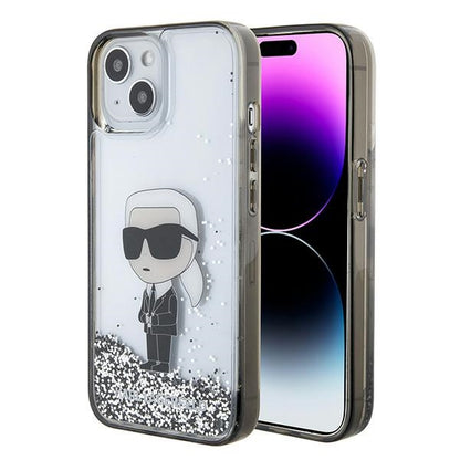 Futrola za Apple iPhone 15, Karl Lagerfeld, Liquid Glitter Ikonik Karl, Providna