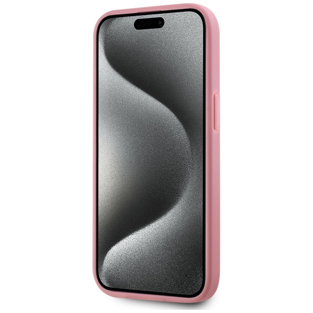 Futrola za Apple iPhone 15, Karl Lagerfeld, Metal Signature, Roze