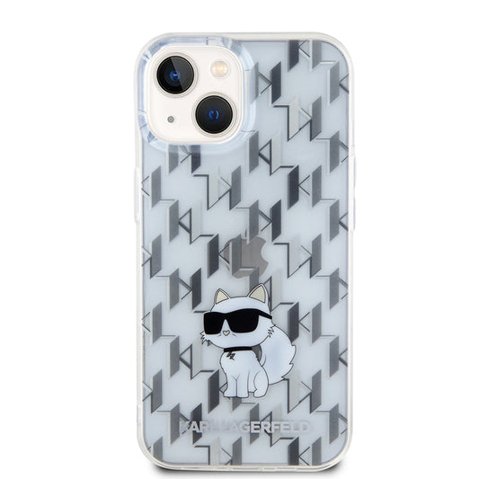 Futrola za Apple iPhone 15, Karl Lagerfeld, Monogram Choupette, Providna