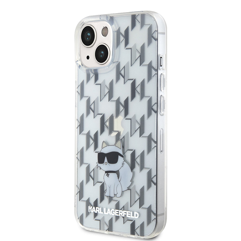 Futrola za Apple iPhone 15, Karl Lagerfeld, Monogram Choupette, Providna