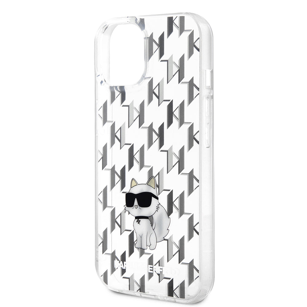 Futrola za Apple iPhone 15, Karl Lagerfeld, Monogram Choupette, Providna