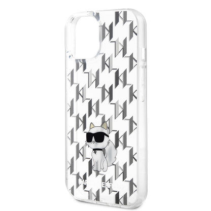 Futrola za Apple iPhone 15, Karl Lagerfeld, Monogram Choupette, Providna