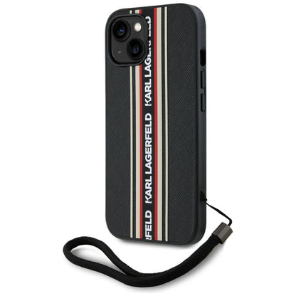 Futrola za Apple iPhone 15, Karl Lagerfeld, Saffiano Athleisure Stripes with Strap, Rosie