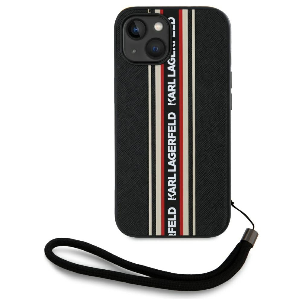 Futrola za Apple iPhone 15, Karl Lagerfeld, Saffiano Athleisure Stripes with Strap, Rosie