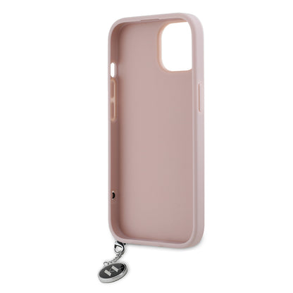Futrola za Apple iPhone 15, Karl Lagerfeld, Saffiano Rhinestones & Charm, Roze