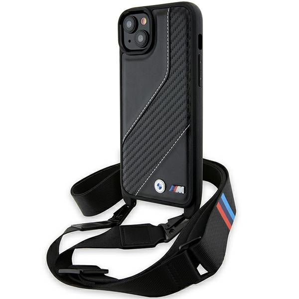 Futrola za Apple iPhone 15 Plus, BMW, M Edition Carbon Stripe & Strap, Crna