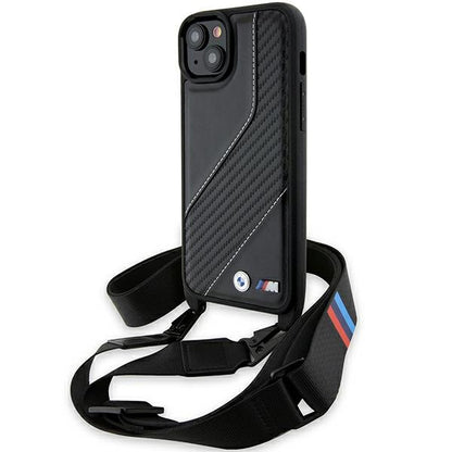 Futrola za Apple iPhone 15 Plus, BMW, M Edition Carbon Stripe & Strap, Crna