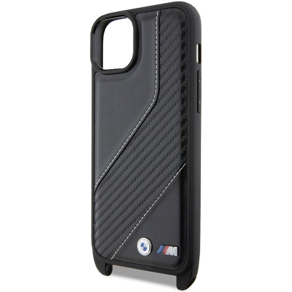 Futrola za Apple iPhone 15 Plus, BMW, M Edition Carbon Stripe & Strap, Crna