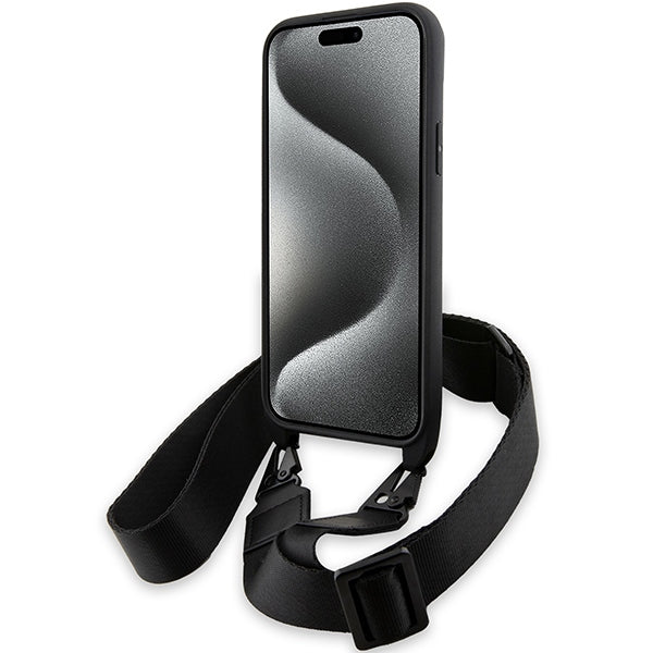 Futrola za Apple iPhone 15 Plus, BMW, M Edition Carbon Stripe & Strap, Crna