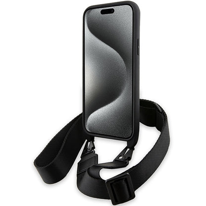 Futrola za Apple iPhone 15 Plus, BMW, M Edition Carbon Stripe & Strap, Crna