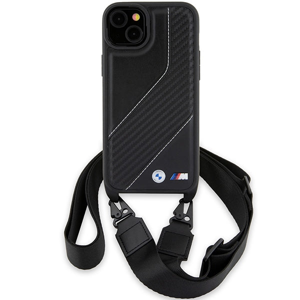 Futrola za Apple iPhone 15 Plus, BMW, M Edition Carbon Stripe & Strap, Crna