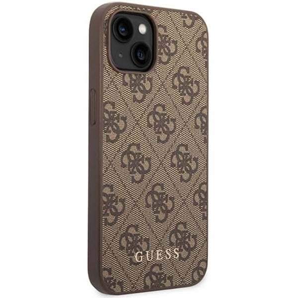 Futrola za Apple iPhone 15 Plus, Guess, 4G Metal Gold Logo, Braon