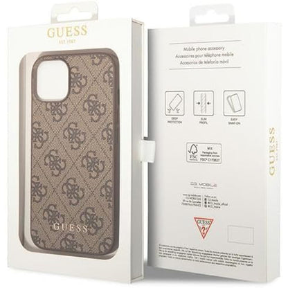 Futrola za Apple iPhone 15 Plus, Guess, 4G Metal Gold Logo, Braon