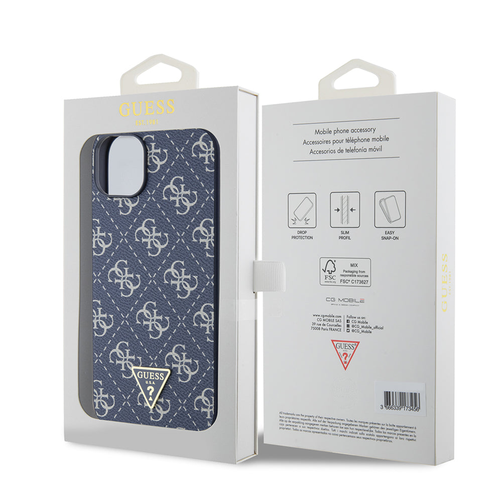 Futrola za Apple iPhone 15 Plus, Guess, 4G Triangle Logo, Plava