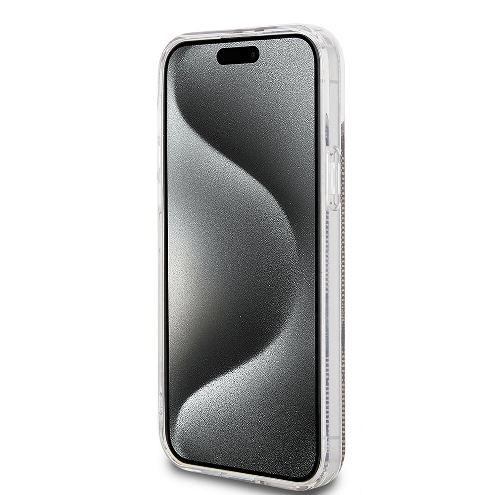 Futrola za Apple iPhone 15 Plus, Guess, IML 4G Gold Stripe, Braon