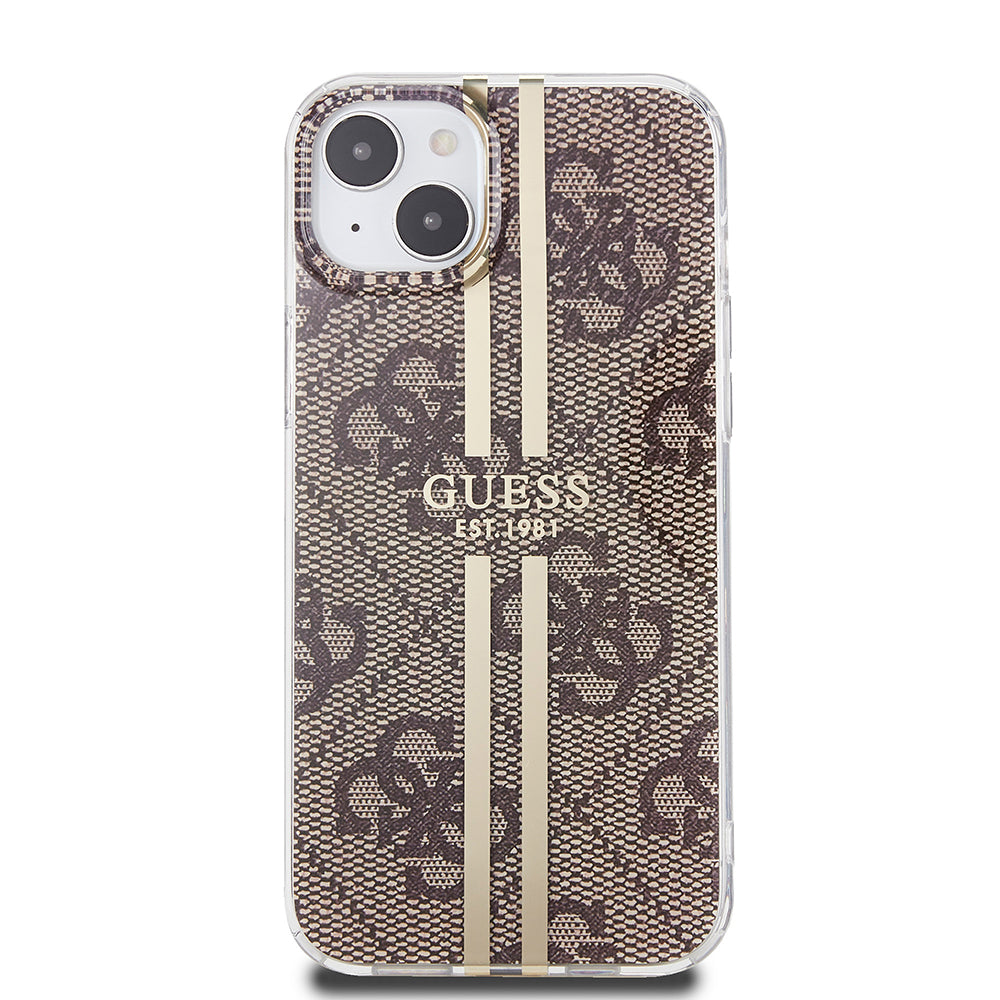 Futrola za Apple iPhone 15 Plus, Guess, IML 4G Gold Stripe, Braon