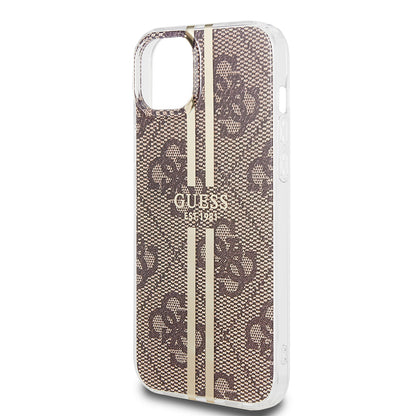 Futrola za Apple iPhone 15 Plus, Guess, IML 4G Gold Stripe, Braon