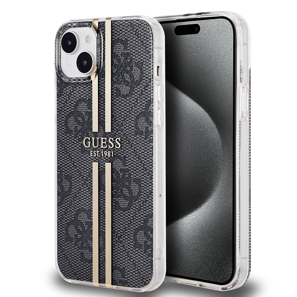 Futrola za Apple iPhone 15 Plus, Guess, IML 4G Gold Stripe, Crna