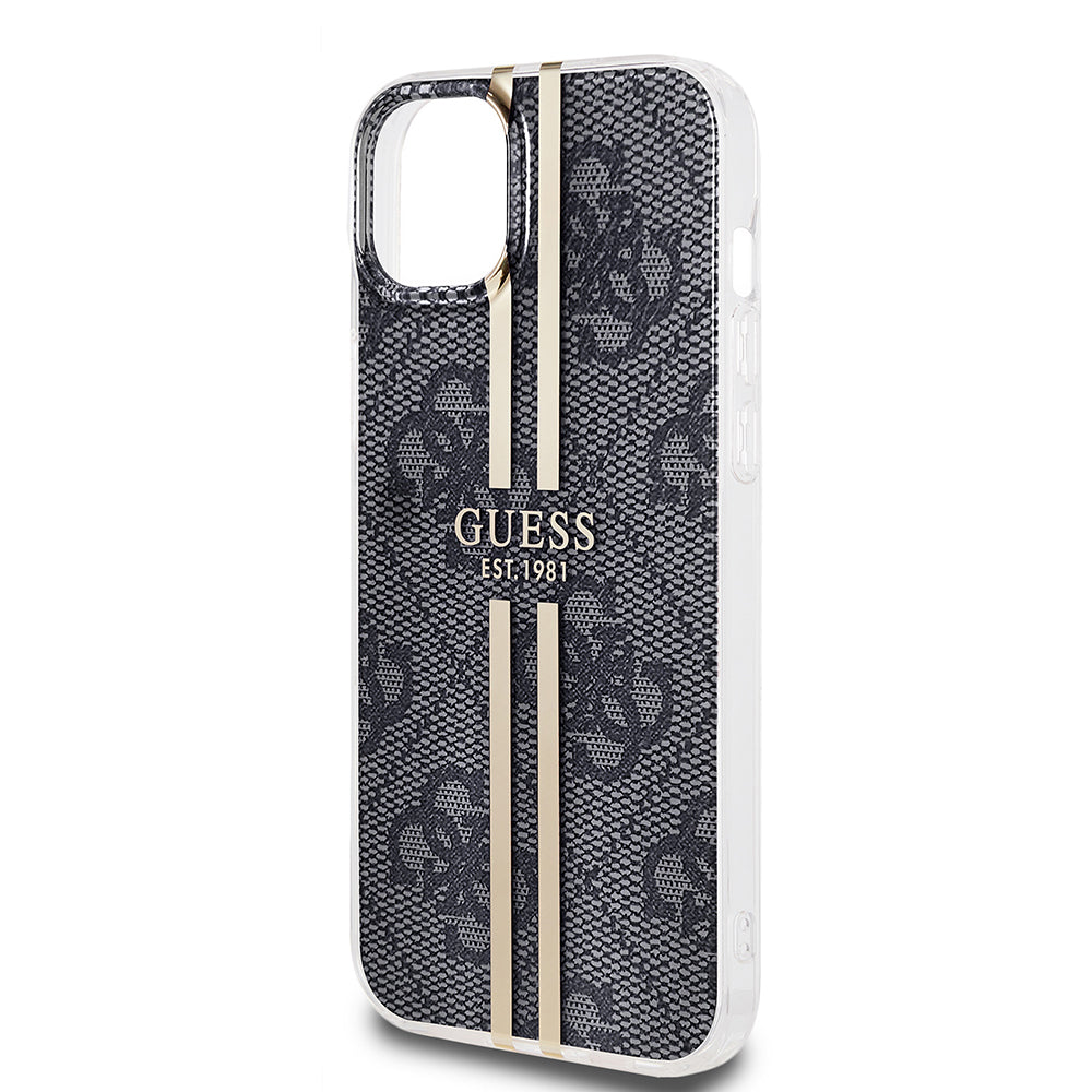 Futrola za Apple iPhone 15 Plus, Guess, IML 4G Gold Stripe, Crna