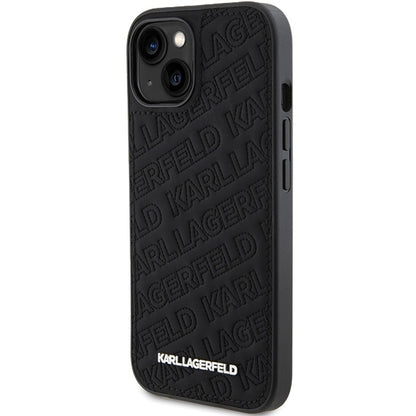 Futrola za Apple iPhone 15 Plus, Karl Lagerfeld, Diagonal Quilted K Pattern, Crna
