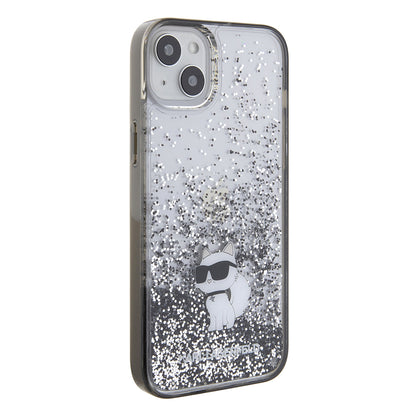 Futrola za Apple iPhone 15 Plus, Karl Lagerfeld, Liquid Glitter Choupette, Transparentna