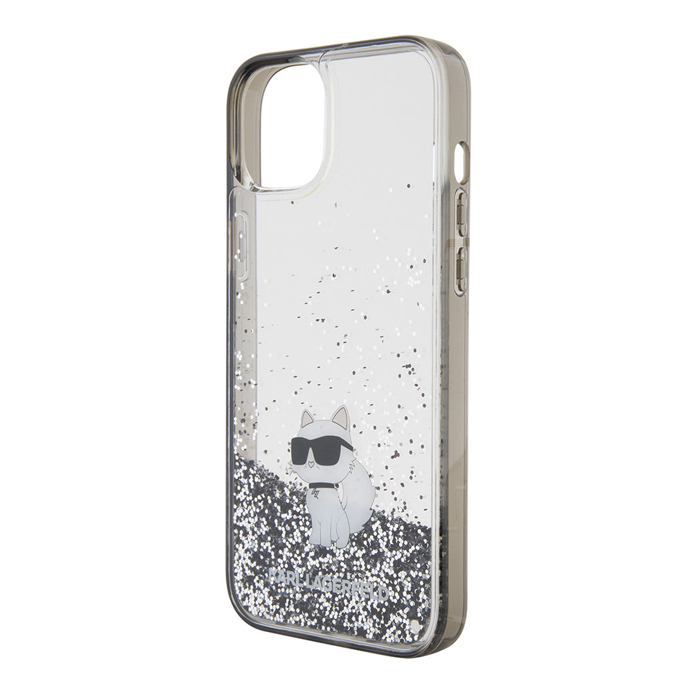 Futrola za Apple iPhone 15 Plus, Karl Lagerfeld, Liquid Glitter Choupette, Transparentna
