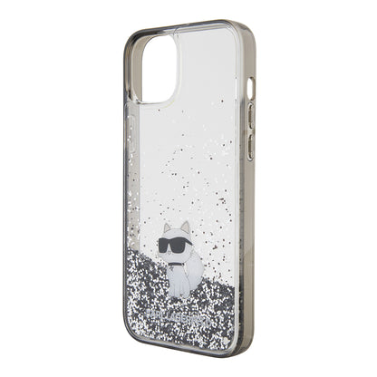Futrola za Apple iPhone 15 Plus, Karl Lagerfeld, Liquid Glitter Choupette, Transparentna