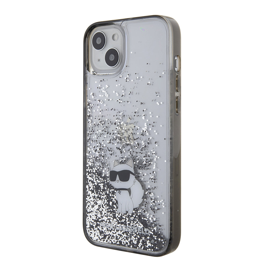 Futrola za Apple iPhone 15 Plus, Karl Lagerfeld, Liquid Glitter Choupette, Transparentna