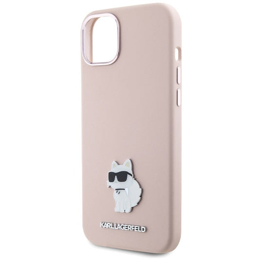 Futrola za Apple iPhone 15 Plus, Karl Lagerfeld, Silicone Choupette Metal, Roze