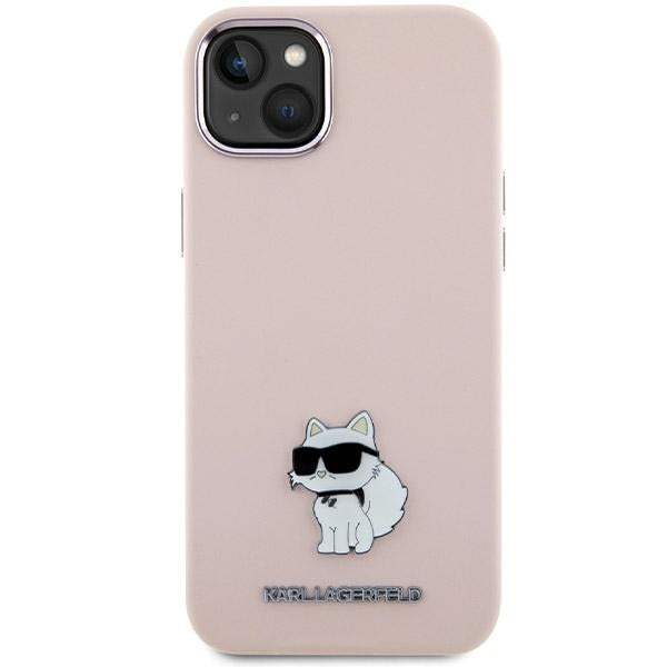 Futrola za Apple iPhone 15 Plus, Karl Lagerfeld, Silicone Choupette Metal, Roze