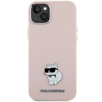 Futrola za Apple iPhone 15 Plus, Karl Lagerfeld, Silicone Choupette Metal, Roze