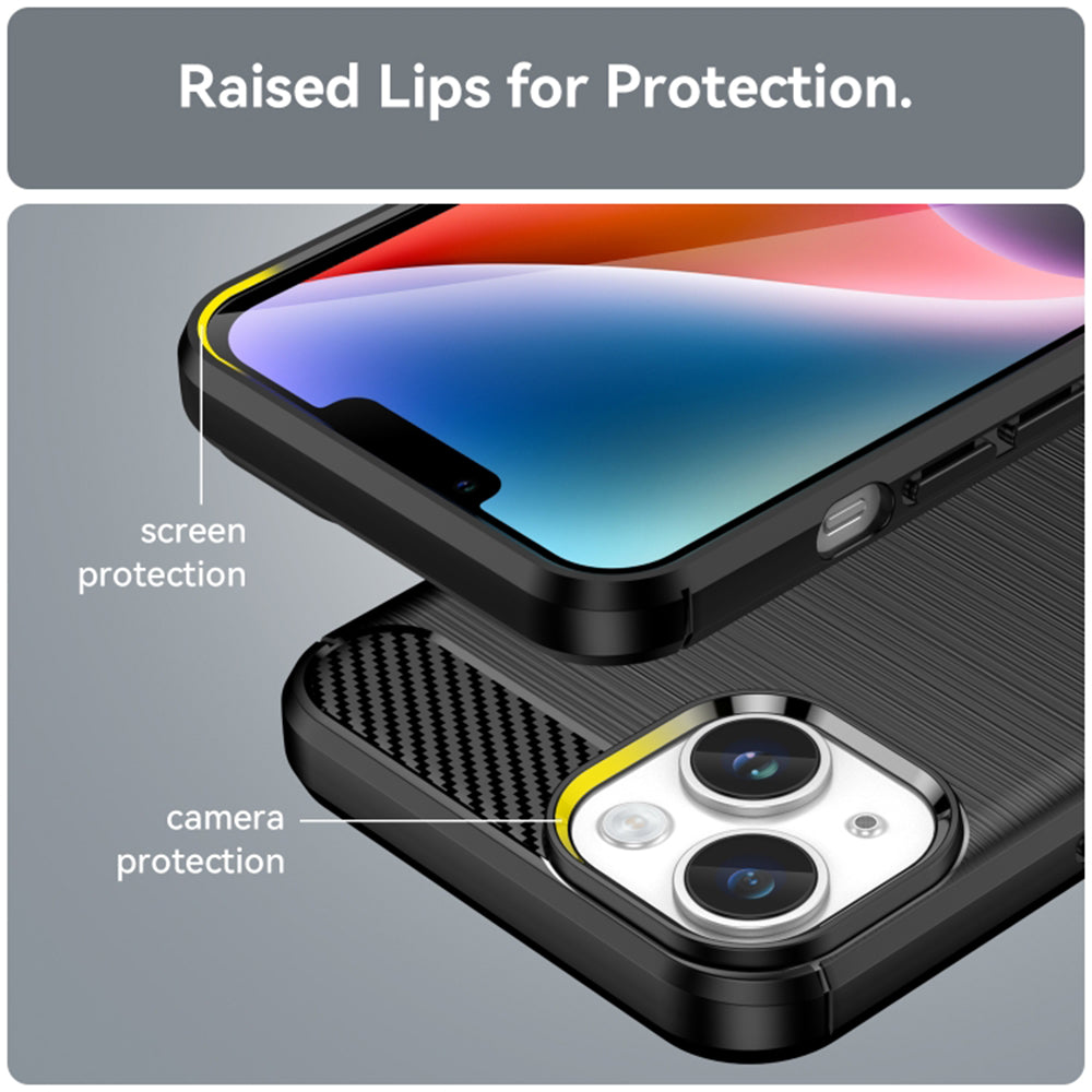 Futrola za Apple iPhone 15 Plus, Techsuit, Karbon, Crna