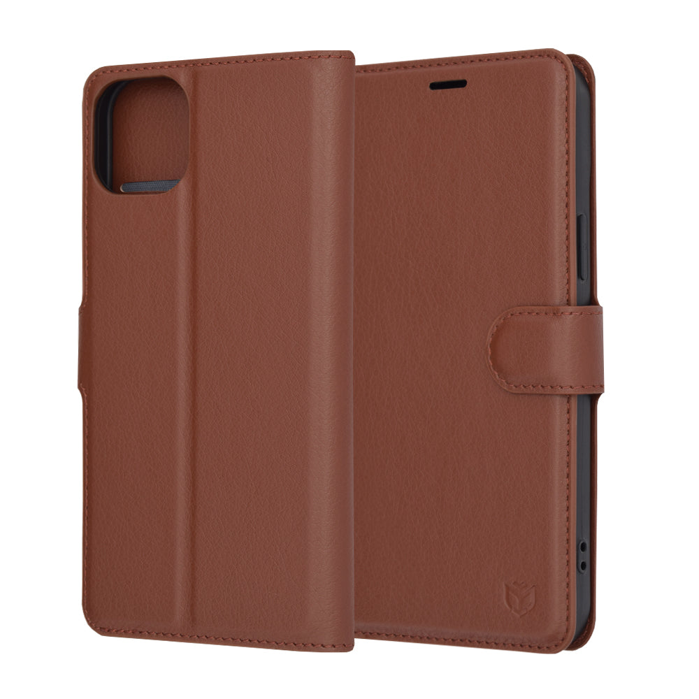 Futrola za Apple iPhone 15 Plus, Techsuit, Leather Folio, Braon