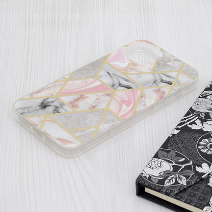 Futrola za Apple iPhone 15 Plus, Techsuit, Marble, Roze