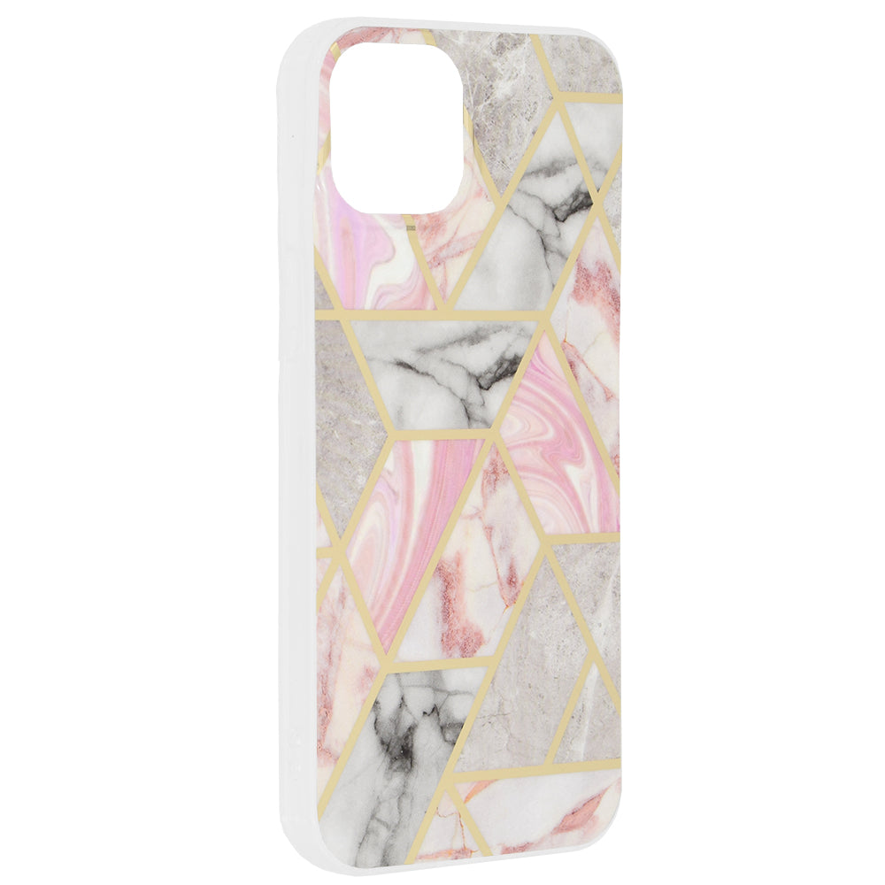 Futrola za Apple iPhone 15 Plus, Techsuit, Marble, Roze