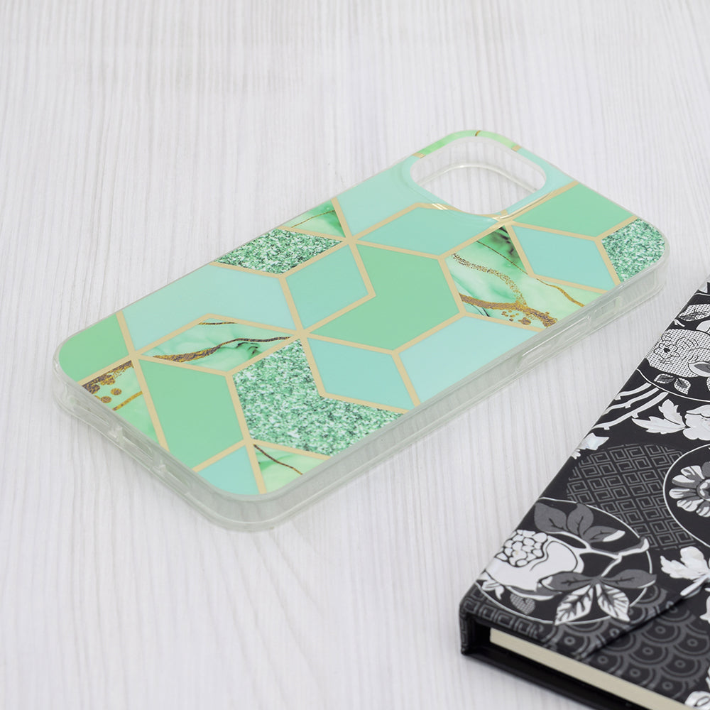 Futrola za Apple iPhone 15 Plus, Techsuit, Marble, Zelena
