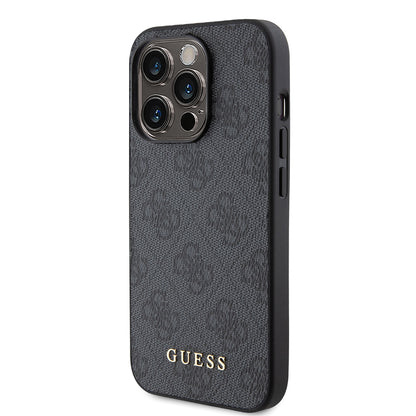 Futrola za Apple iPhone 15 Pro, Guess, 4G Metal Gold Logo, Siva