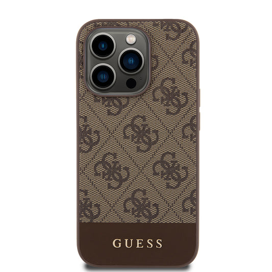 Futrola za Apple iPhone 15 Pro, Guess, 4G Stripe, Braon