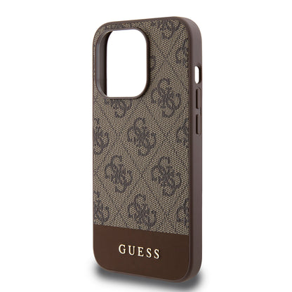 Futrola za Apple iPhone 15 Pro, Guess, 4G Stripe, Braon